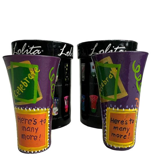 Lolita Party Shots Happy Anniversary Shot GLASS Set Of 2 - Picture 4 of 7